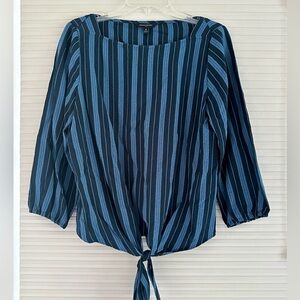 Banana Republic Dark Blue/Navy Striped ¾ Sleeve Top NWOT